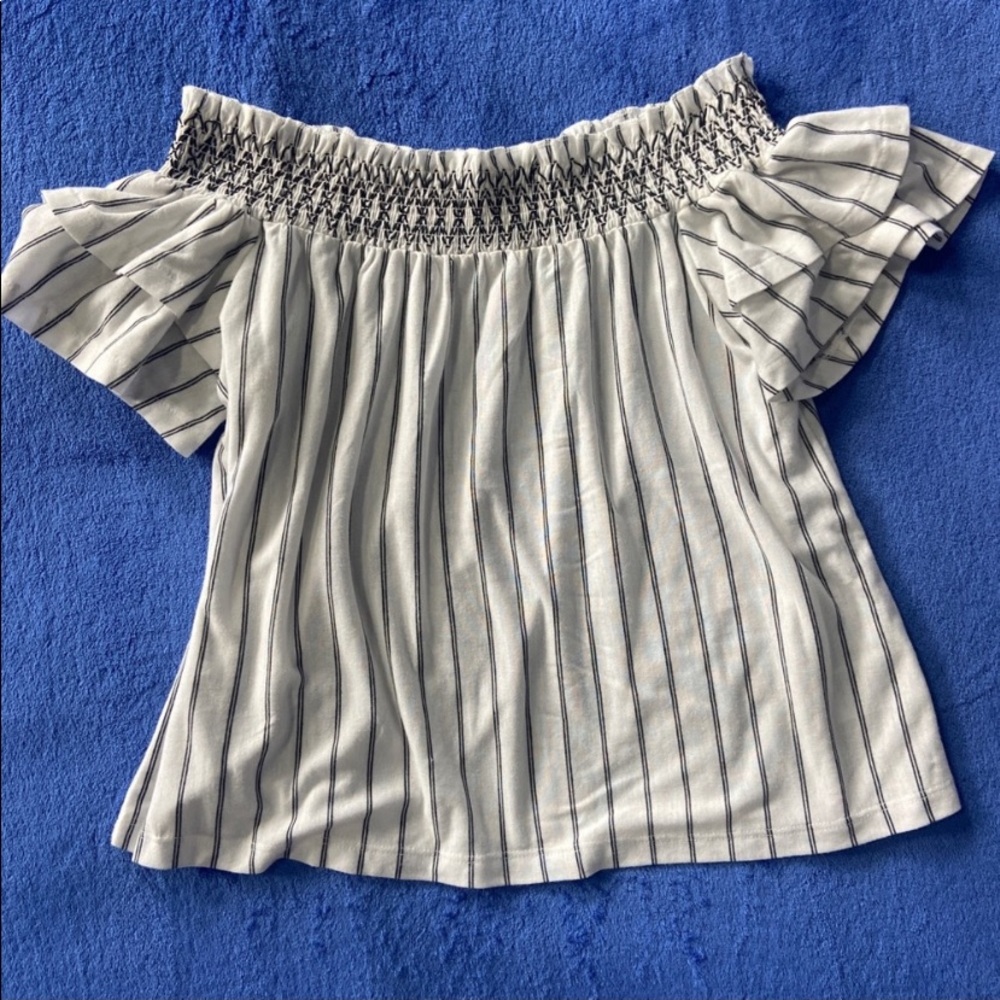 American Eagle Striped Off-the-shoulder Top - Picture 2 of 3